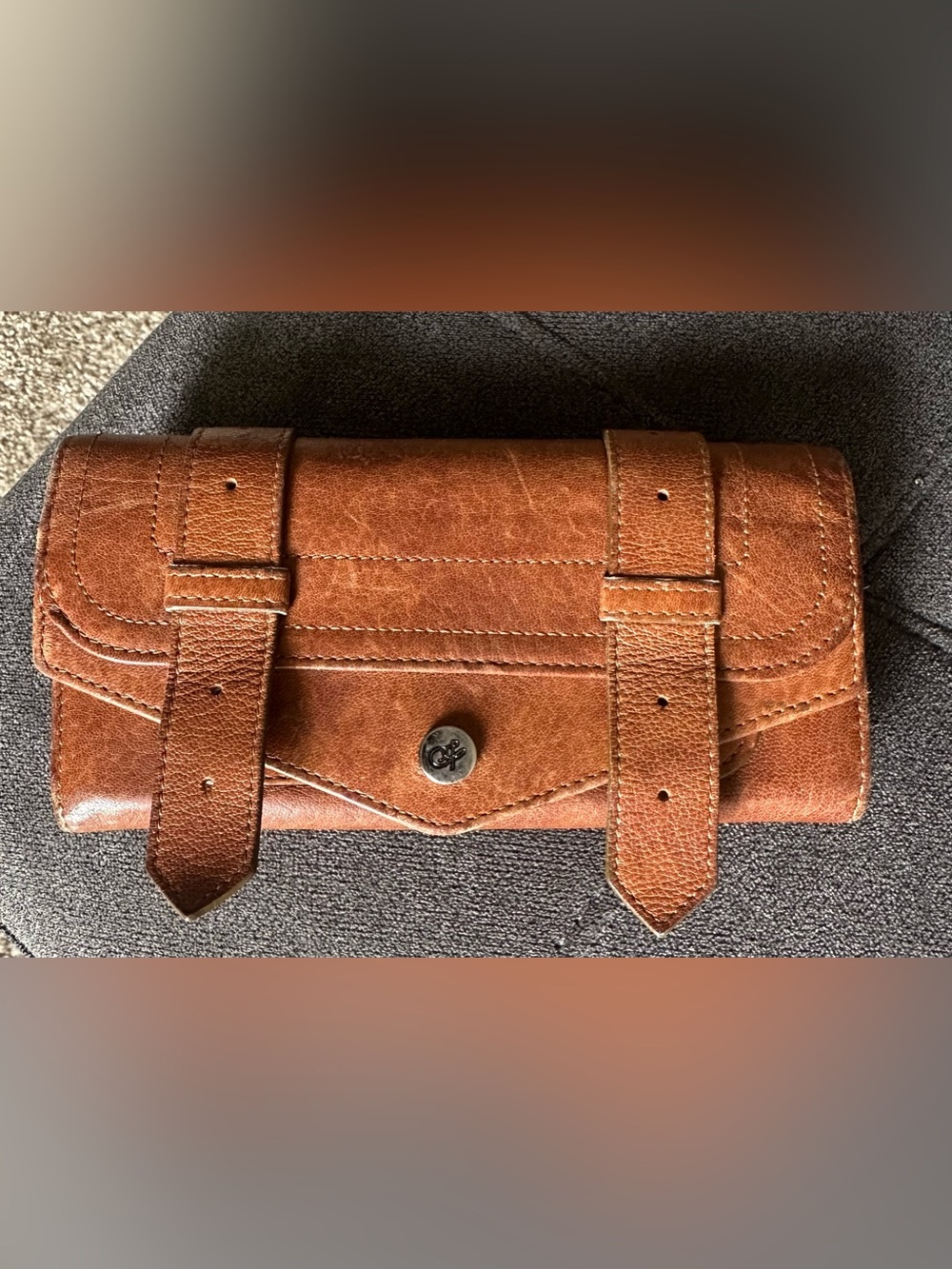 Proenza Schouler Brown Leather Wallet Made in Italy Buckle Detail
